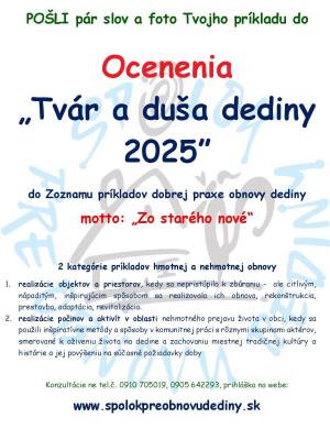 Ocenenie „Tvár a duša dediny 2025“
